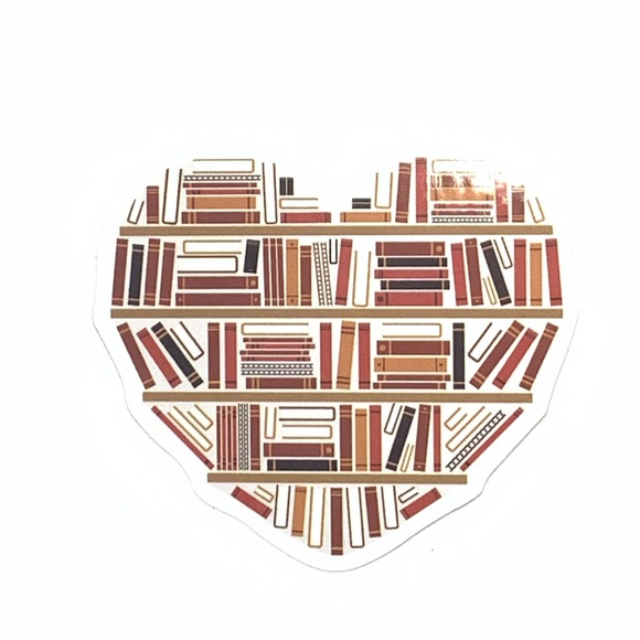Books Heart Vinyl Sticker - Picture 1 of 2